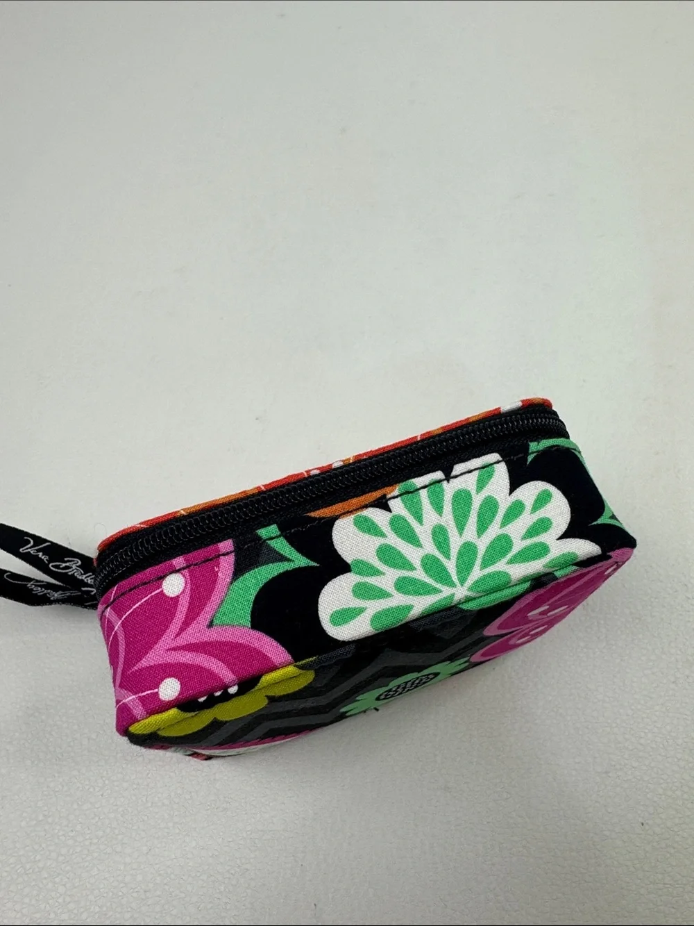 Vera Bradley Bright Paisley Zip Pill Case Pink, Orange, Lime & Black New NWOT